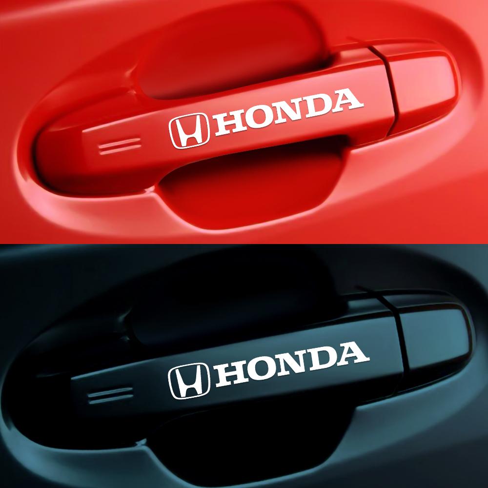 4pcs Car Emblem Wiper Stickers Wheel Window Handle Badge Decal For Honda Odyssey Mugen Fit CITY Civic Accord Jazz Accessories TT5