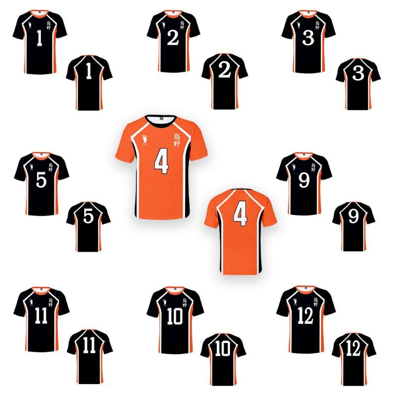 Stylish Haikyuu Cosplay Unisex T-shirt Featuring Karasuno Logo For Anime Fans