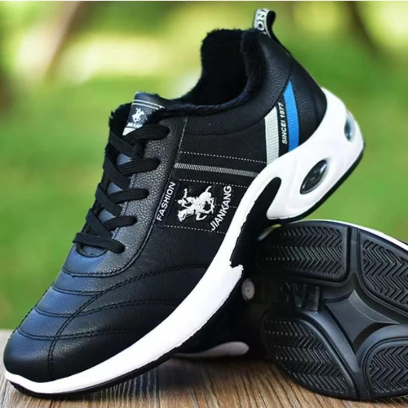 Übergröße 38-47 Herren Freizeitsneaker Mode Luftpolster Laufschuhe Herren Wasserdichte Outdoor-Sport Lederschuhe tenis