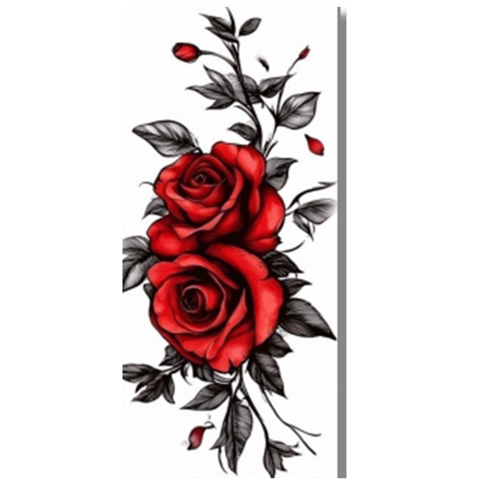 Long Lasting Rose Temporary Tattoo Flower Body Art Sticker Sweet Instant Decals Daily Use