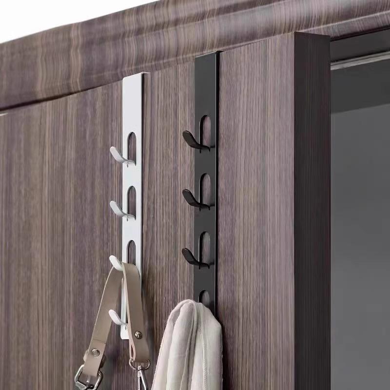 Door hook, no drilling, wall hanging clothes rack, bedroom clothes bag, iron hanging rack, door back vertical hanging clothes hook