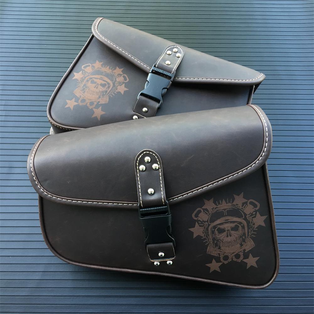 Motorcycle Saddle Bags PU Leather Swingarm Bag Saddle Bags Side Tool Bags Storage For Sportster 883 1200XL
