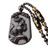 Carved Chinese Twelve Zodiac Lucky Blessing Pendant Imitation Black Obsidian  for Party Favor Souvenir