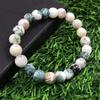 8mm Natural Tree Agate B Gemstone Beads Jewelry Handmade Round Beads Stretch Bracelet 7.5" For Luck RBB-26