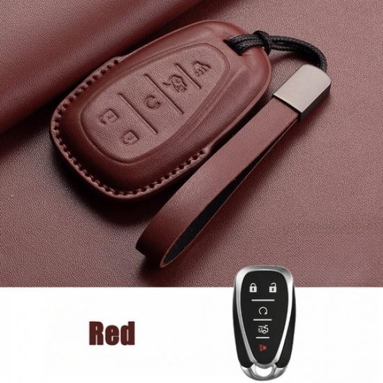 Genuine Leather Car Key Fob Case Cover For Chevrolet Malibu Camaro Cruze Equinox