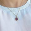Nuova collana rossa vintage da donna Collana con ciondolo da donna di lusso color oro per regalo di anniversario di festa Nuovi gioielli brillanti