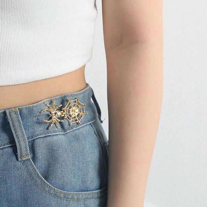 Spiderweb Shape Metal Fastening Button Detachable Pant Buttons Pin Crafts Waist Tightener Clothing Buckle Sewing Tool
