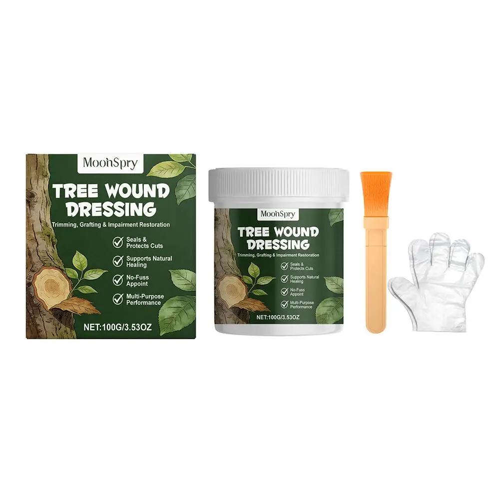 

100g Natural Tree Wound Dressing Bentonite Formula with Brush for Trimming Grafting Protection Easy Apply Smooth Coverage I0P0