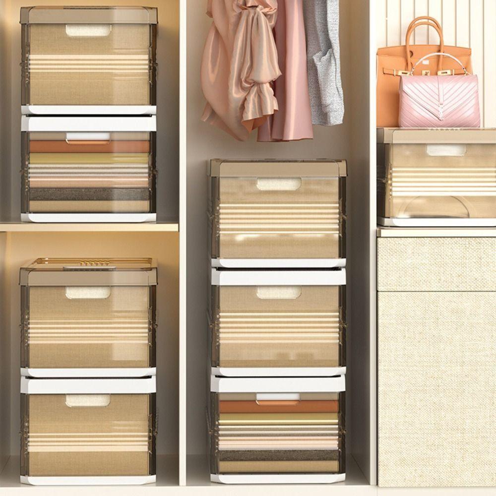 With Lids Closet Storage Bins Stackable Pants Storage Container Thicken Drawer Shelf  Bathroom
