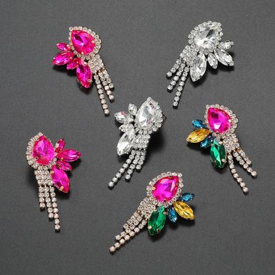Brincos de luxo e exagerados para mulheres, borlas de flores, estilo banquete, acessórios para noivas