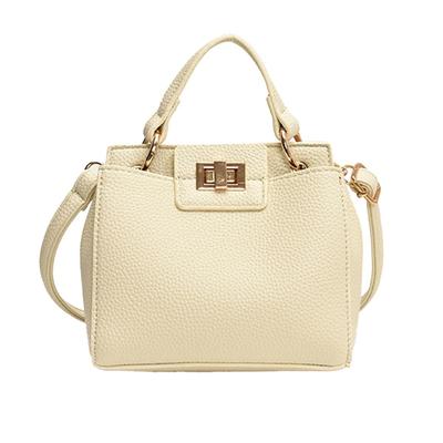 Gisele Kleine 2-Wege Umhängetasche, Handtasche, Crossbody-Tasche, Mini-Tote, Lederoptik, Schlicht, Zum Tragen in der Hand, Damen (Weiß)