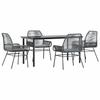 VidaXL Ensemble à manger jardin coussins 5 pcs gris poly rotin verre 3334579