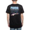 PUMA Fitted Crew Neck Letter Print T-Shirt Men Tops Black 597138-01
