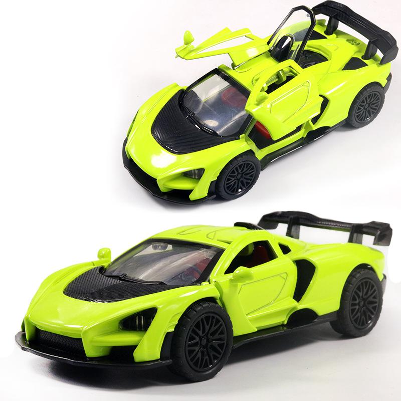 Bag 1:36 Alloy Sports Car Model with Sound and Light Pull Back Door Children's Toys Car Boy Women's Gifts Wholesale