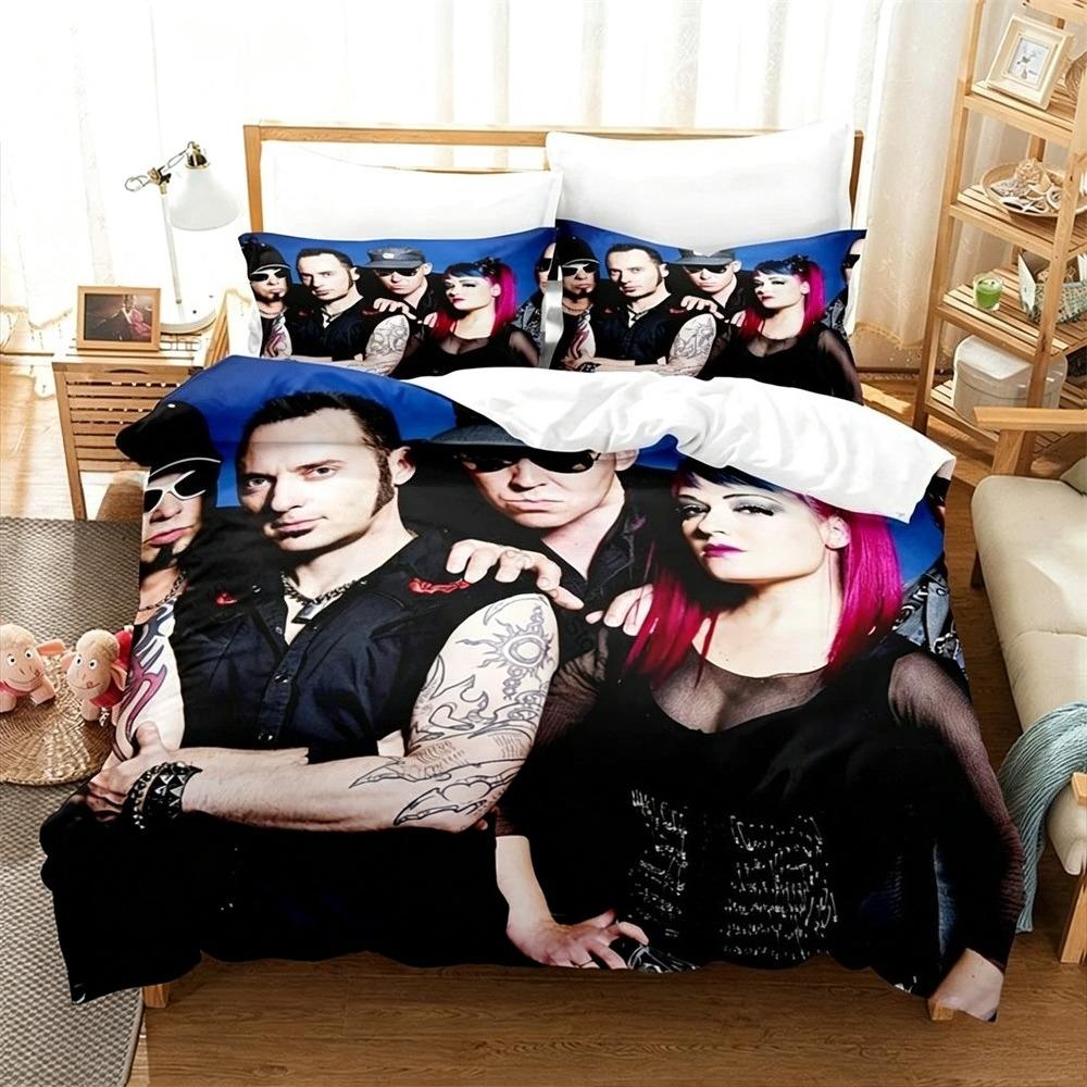 Hot K-Kmfdm Band Duvet Cover Pillowcase Bedding Set Adult Boy Girl Bedroom Decoration Children Gift Single Double Large Size