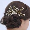 Shiny Faux Pearl Rhinestone Women Hairpin Bridal Comb Wedding Banquet Headdress