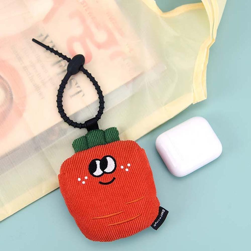 

Cartoon Eco-friendly Folding Pouch Multi-functional Plush Fruit Key Ring Men червоний