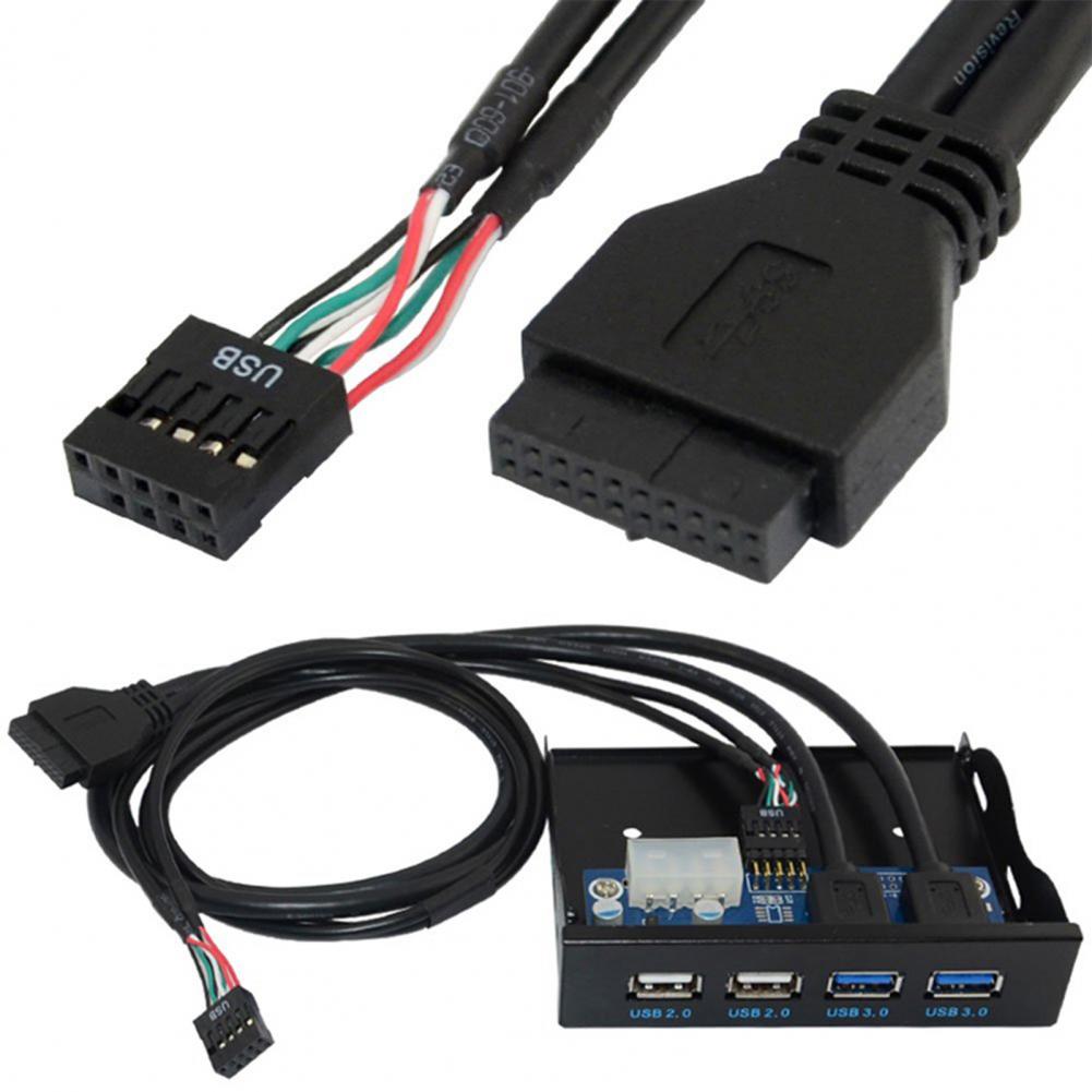 3.5inch Floppy Drive Panel USB 3.0 2.0 19/9PIN Floppy Drive Bay 4-Hub Front Panel for Desktop PC