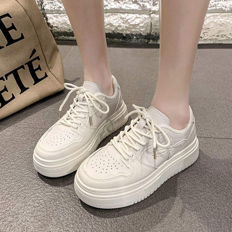Autumn New Women's Small Fragrant Style Looks Thin and Thick Soles Increase Height, Spring Versatile Shoes Bread Shoes Women