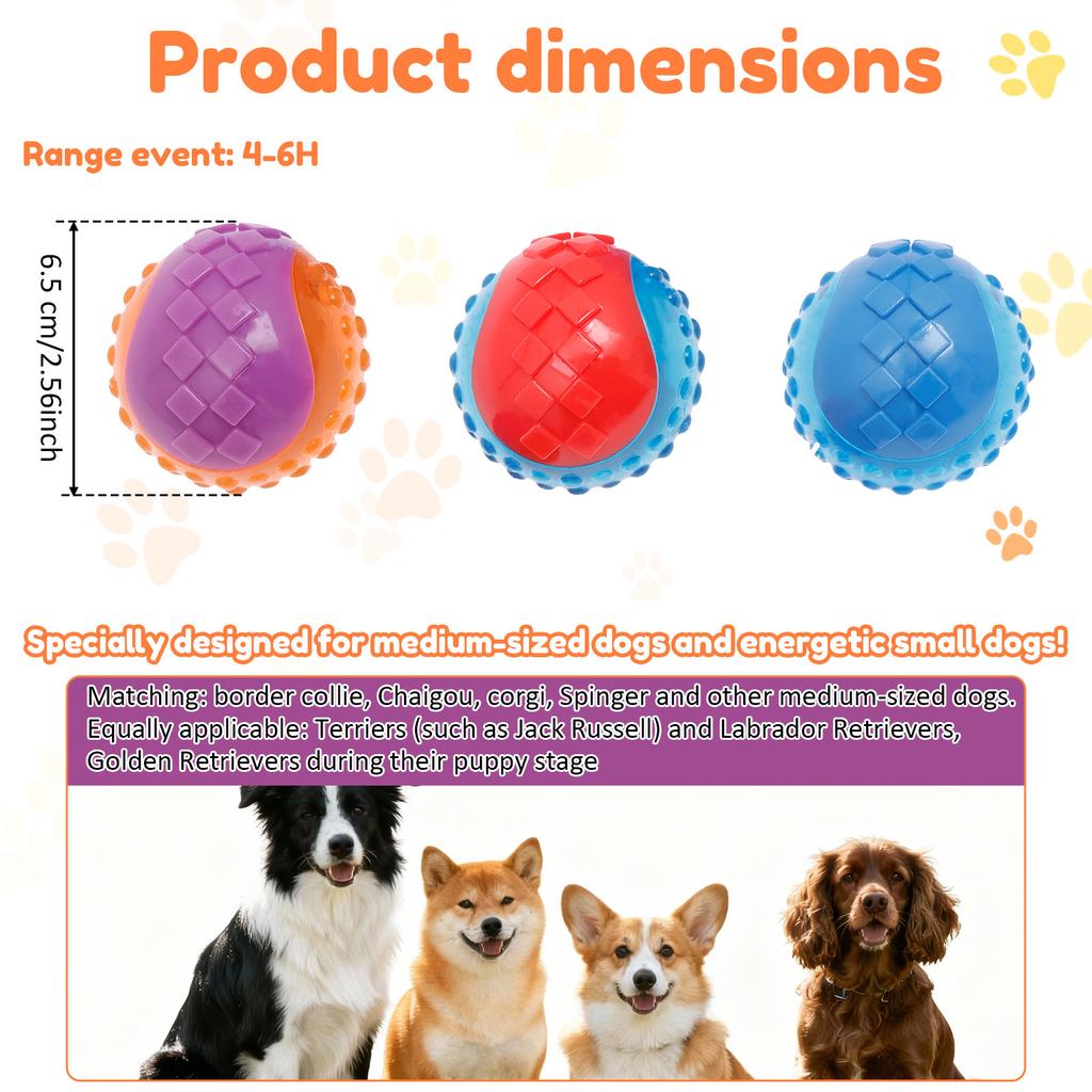 Dogs Interactive Toys Squeaky Dog Ball Strong Bite Resistance Squeaky Dog Toy for Training and Boredom Chew Ball Dogs Toys