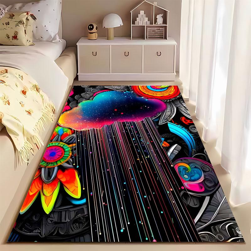 Colorful Abstract Rain Cloud suitable as a non-slip mat for the living room or bedroom sofa
