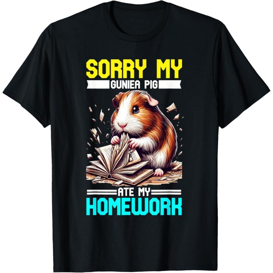 Извините, моя морская свинка съела мою домашнюю работу Футболка Смешная футболка с грызуном S