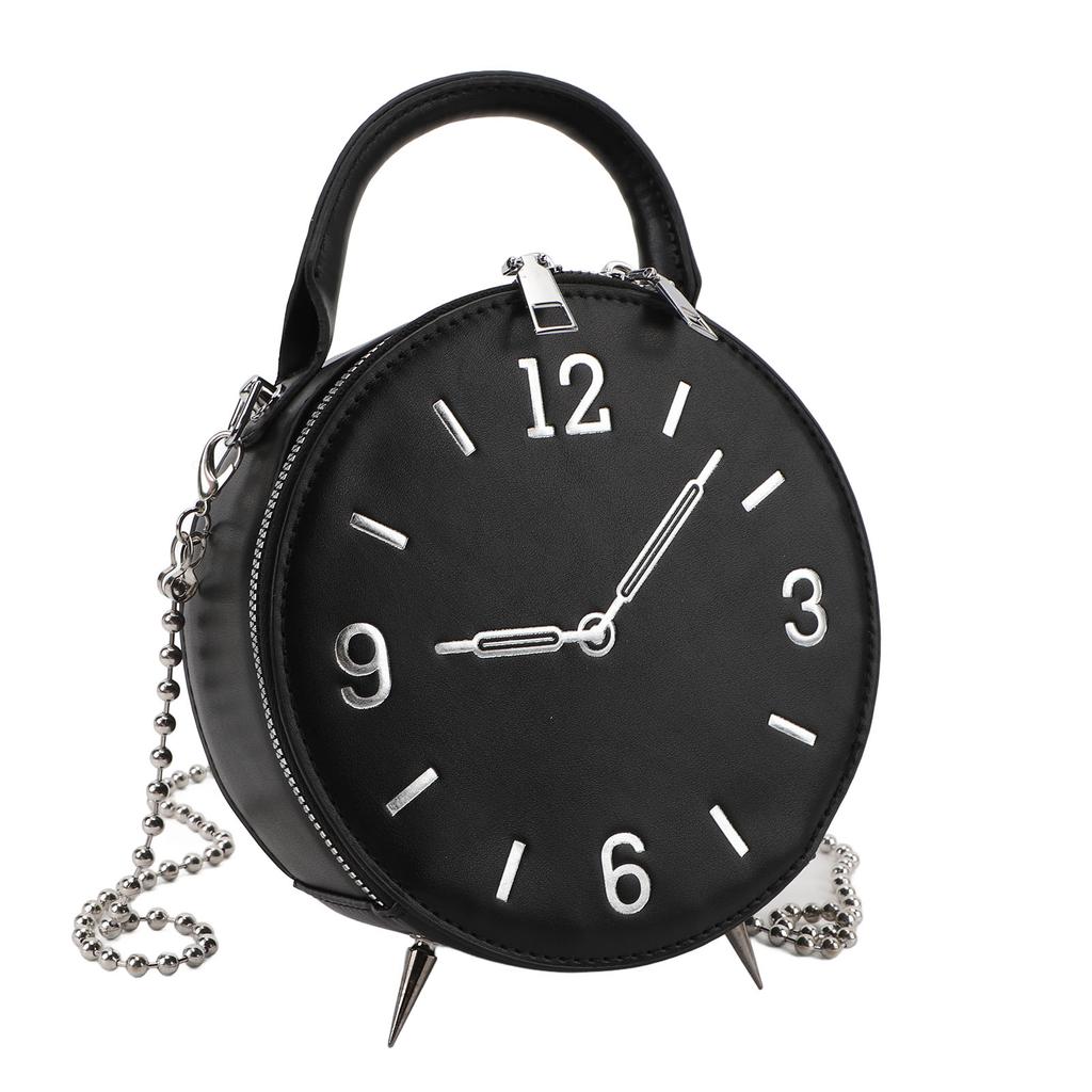 Schultertasche für Damen PU-Leder Wasserdicht Moderne Uhr Handtasche Kleine Handy-Geldbörse mit 2-Wege-Riemen für den täglichen Gebrauch