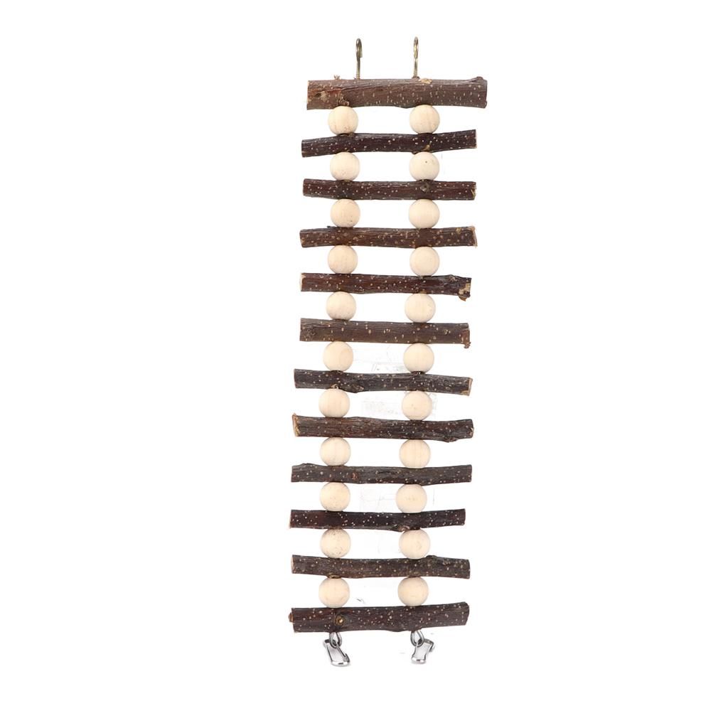 Hamster Wooden Ladder Bendable Climbing Ladder Chew Toy with Beads for Hamsters Golden Bears Small Pets