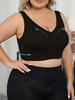 Dámské podprsenky plus size bez kostic, tvarující a zvedající prsa, aby se zabránilo přetékání a poklesu - Odnímatelné vycpávky ČERNÁ 1XL-4XL