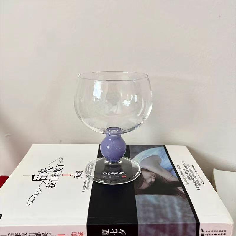 

Green Ball Stemmed Decor Glass Cup Goblet Glasses Heat-resistant Cute High Borosilicate Dessert Ice Cream Bowl Festival Gift 201-300ml