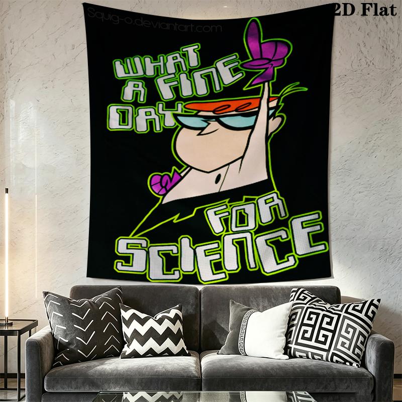 Dexter's Laboratory Wall Tapestry Aesthetic Wall Hanging Printed Fabric Blanket Decorative Tapestries for Bedroom Living Room Home Decor
