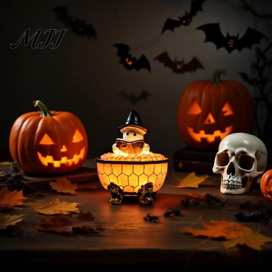 Comforting Halloween Decoration Light Ghost Bubble Bath Reading Book Night Quaint Lamp Handmade LED Table for Bedroom Study Room Bathroom Decor