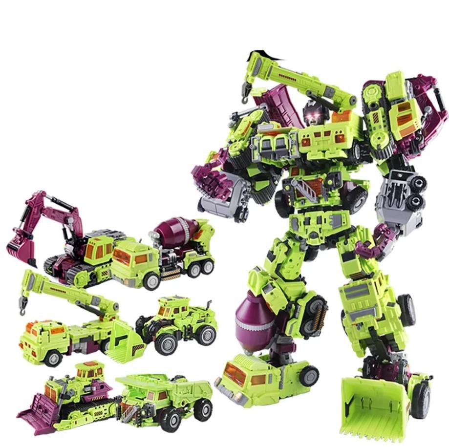 6In1 Nbk 42Cm Devastator Toy Transformation Ko Robot Car Combination Action Figure Excavator Blender Model Kid Christmas Present