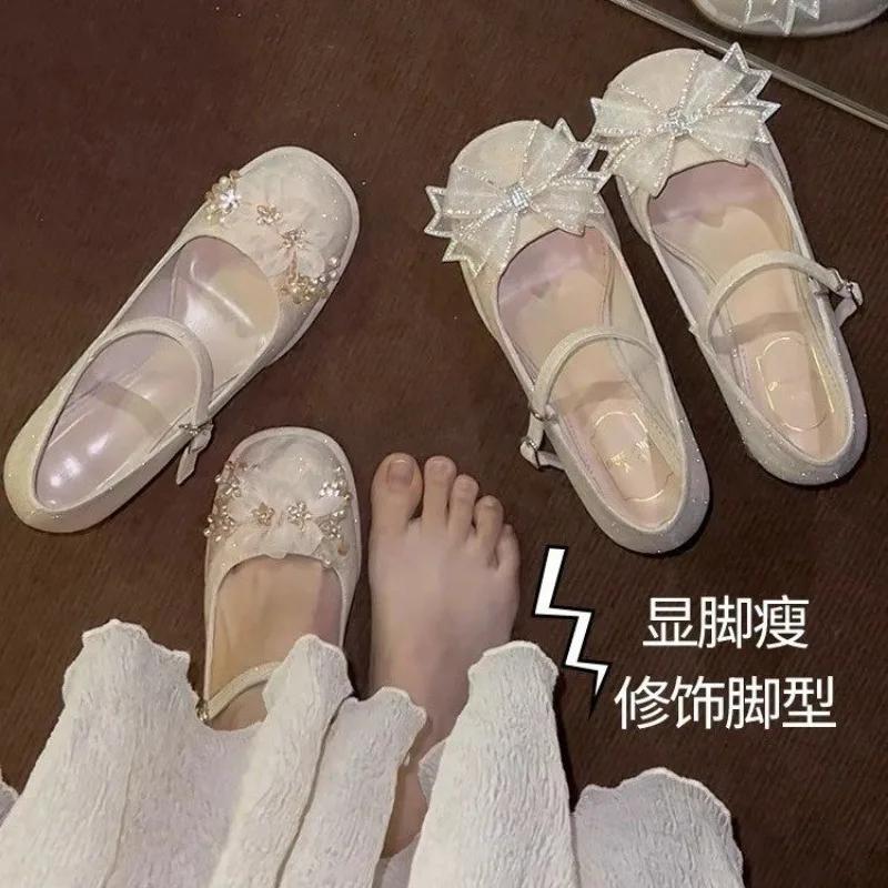 fashion 2024 High Heels Lolita Shoes Casual High Heels Thick Sole Women's Sweet Mary Jane Retro High Heels