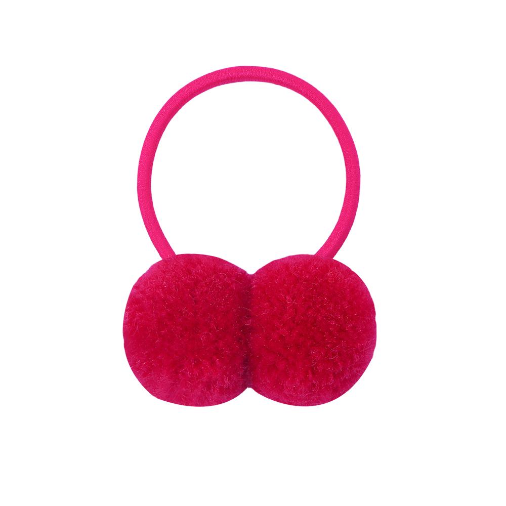 2/6/10Pcs Girls Scrunchies Double Plush Ball Hair Bands Set For Baby Kids Bobbles Elastic Hair Ropes Hair Accessories