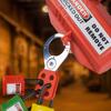 Plastic Coated Body Lockout Tagout Hasp Six Hole Steel Loto Hasp Isolation