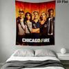 Chicago Fire Wall Tapestry Aesthetic Wall Hanging Printed Fabric Blanket Decorative Tapestries for Bedroom Living Room Home Decor