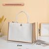 Custom Logo Hand-Painted Tote: Jute, Canvas, Cotton & Linen Handbag, Burlap DIY Lunch Box Bag