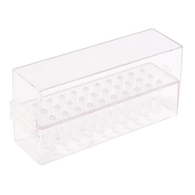 Caixa de armazenamento para brocas de unha transparente com 30 furos para fresa, estojo à prova de poeira para brocas de unha, acessórios para unhas de acrílico