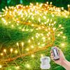 String Lights, LED Bulbs, 8 Modes, with Remote Control and Timer, Battery Powered Indoor/outdoor, Classic Decorative Lighting.