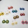 Colorful Raffia Flower Dangle Earrings: Summer Beach Style, European & American Fashion, Versatile & Exaggerated Design