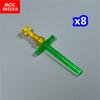 Non-Toxic Moc Bricks Sword Hilt Bar 4L 2L Crossed Lightsaber Blade 21699 64567 4Cm Figure Weapon Educational Blocks Assembled Kids Toys