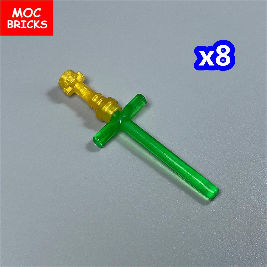 Non-Toxic Moc Bricks Sword Hilt Bar 4L 2L Crossed Lightsaber Blade 21699 64567 4Cm Figure Weapon Educational Blocks Assembled Kids Toys