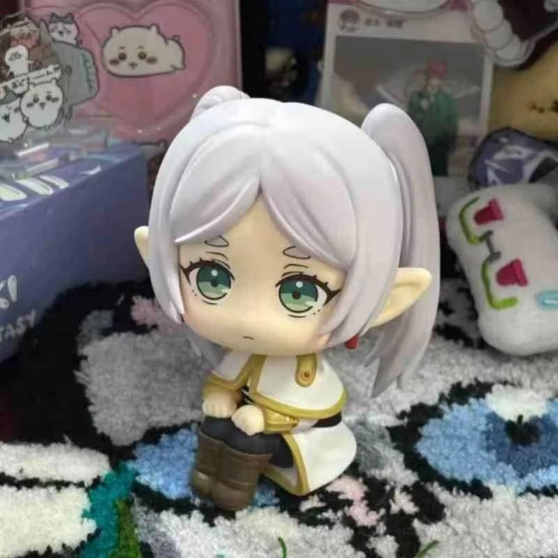 New 11Cm Anime Sousou No Frieren Frieren Action Figure Look Up Doll Cute Model Sitting Posture Collection Figures Birthday Gifts