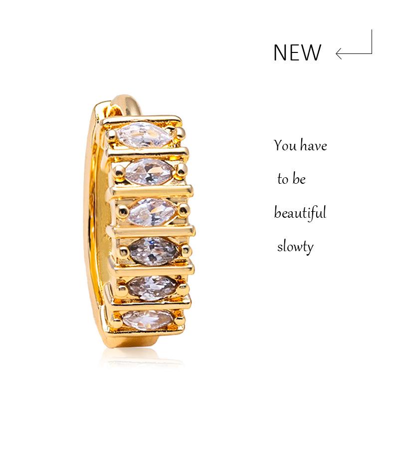 French Retro Fashion Zircon Hoop Earrings