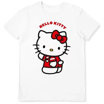 

2026 Summer Hello Kitty Tshirt High Quality 100 Cotton Classic Wave Print Unisex Retro Casual Y2K for Adults Kids S