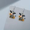 Cute Cow Sunflower Earrings 2D Acrylic Spring New Exquisite Cartoon Animal Calf Earrings Jewelry