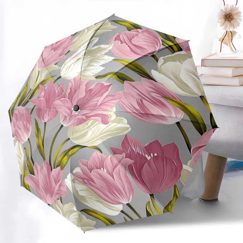 

1pc Flower Umbrella Portable Folding Umbrella Iron Frame Hole Bone Structure Outdoor Home Umbrella разноцветный