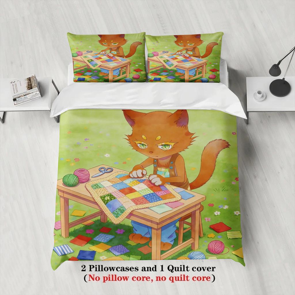 Kids Bedding Set Softville Cozy Town Cute Fern the Quilt Fox With Duvet Cover & Pillowcase For Children's Bedroom Decor