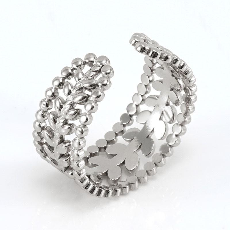 

Женское регулируемое кольцо из титановой стали в виде колоса